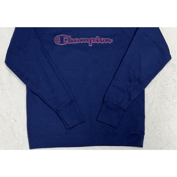 Champion Athleticwear Embroidered Spellout Navy Blue Crewneck Mens Size XL - Picture 4 of 9